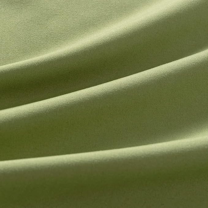 2 Pack Microfiber King Zipper Pillowcases, Soft Comfortable Not Shrink Olive Green Pillow Case, Breathable Pillow Cases Set of 2 (20x36 Inches)