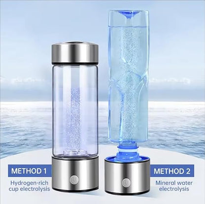 15 oz. Hydrogen Water Bottle Portable Hydrogen Water Ionizer Machine USB Rechargeable Hydrogen Water Generator Hydrogen Rich Water Glass Health Cup for Home Travel