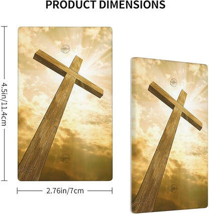 Christ Jesus Cross Sky Decorative Single Blank Switch Cover Wall Plate 1 Gang One for Electrical Outlets Kitchen Living Room Bedroom Bathroom Home Novelty Decorate