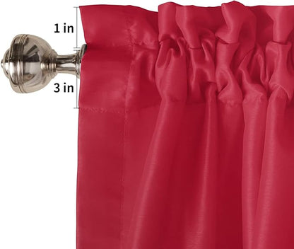 Vandarllin Merry Christmas Valance Kitchen Curtains for Windows, Christmas Tree Rod Pocket Valances Window Treatments Winter Holidays Short Curtains for Bedroom/Living Room, 54" X 18" -1 Panel