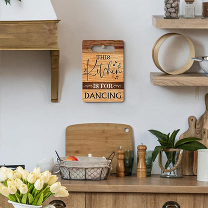 This Kitchen Is for Dancing Cutting Board Gifts, Wood Cutting Boards for Kitchen, House Warming Gifts New Home, Kitchen Wall Art, Christmas Birthday Gifts for Women Mom Grandma 8 x 12 Inch