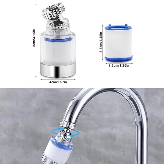 PCTC Bathroom Sink Filter, Bathroom Faucet Filter, 360 Degree Rotating Faucet Filter Purifier Kitchen Faucet, Fluorine, Heavy Metals and Hard Water from Home Kitchens and bathrooms (2 Pack)