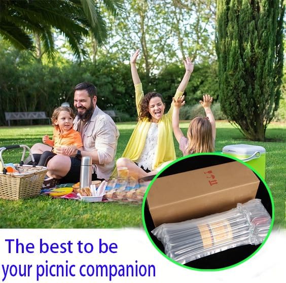 12 Packs Wine Bottle Travel Protector Bags, Inflatable Air Column Packaging Bubble Bag, Reusable Wine Bottle Protector,Wine Bottle Shipping & Packaging, Airplane Trave，with Free Inflator Pump.