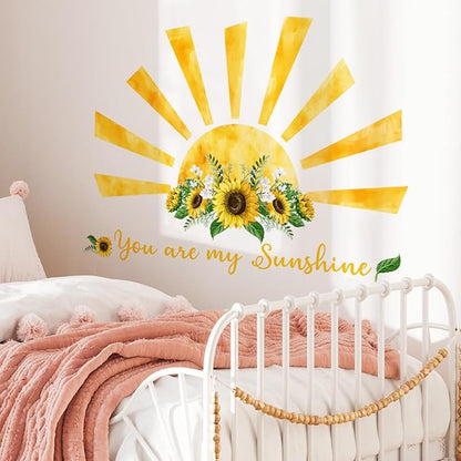 Sunflower Wall Decals - Stylish Sun and Flower Stickers for Home Decor (Set of 2)