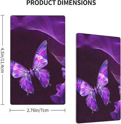 Purple Butterfly Flower Single Blank Switch Wall Plate Cover Outlets Decorative 1-Gang for Electrical Girls Room Bathroom Bedroom Home Kitchen One Receptacle Polycarbonate Power Gear 4.5" x 2.76"