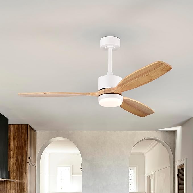 Yerma 52-inch Solid Wood and Metal Lighted Ceiling Fan with LED Lighting