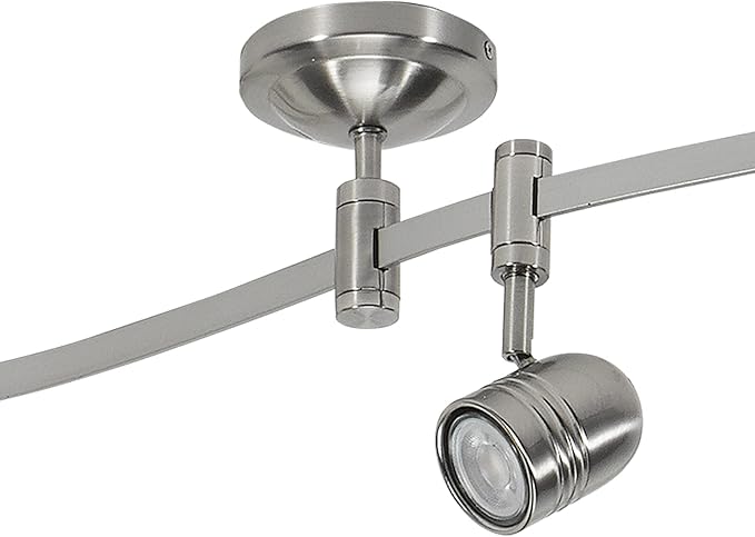 Catalina Lighting 96" Track Ceiling Light, Brushed Nickel, Transitional 5-Light LED Flex Track, Bulb Included, for Kitchen, Living Room, Home Lighting