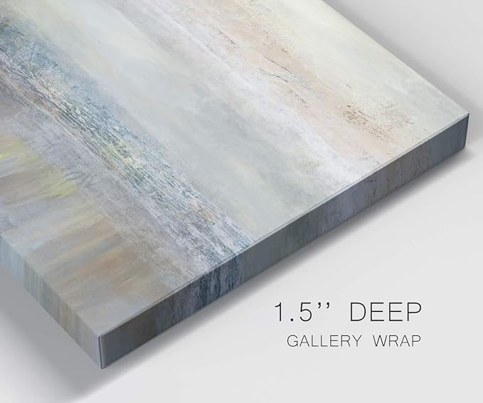 Renditions Gallery Canvas Wall Art Home Paintings & Prints Serene Overcast Pond Modern Abstract Glam Watercolor Wall Hanging Artwork Decor for Bedroom Office Kitchen - 18"x27" LT33