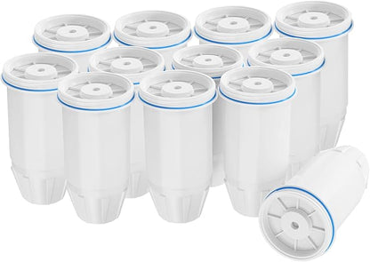 ZR-001 Replacement Water Filters Fit for Zero Pitchers and Dispensers Fit for ZR-001 ZR-017 ZR-004 ZD-013 ZS-008, 6 Stage Filtration System for Remove Lead, Chlorine, Fluoride, PFOA/PFOS,TDS, 12pack