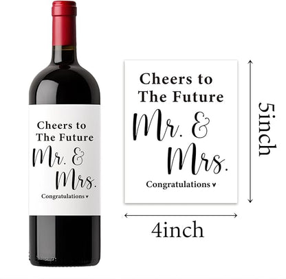 (8 Pcs) Mr And Mrs Wine Labels, Wedding Shower Gifts, Mr And Mrs Bridal Shower Wedding Engagement Party Decorations Gifts Wine Label, Cheers To The Future Mr And Mrs Wine Bottle Labels