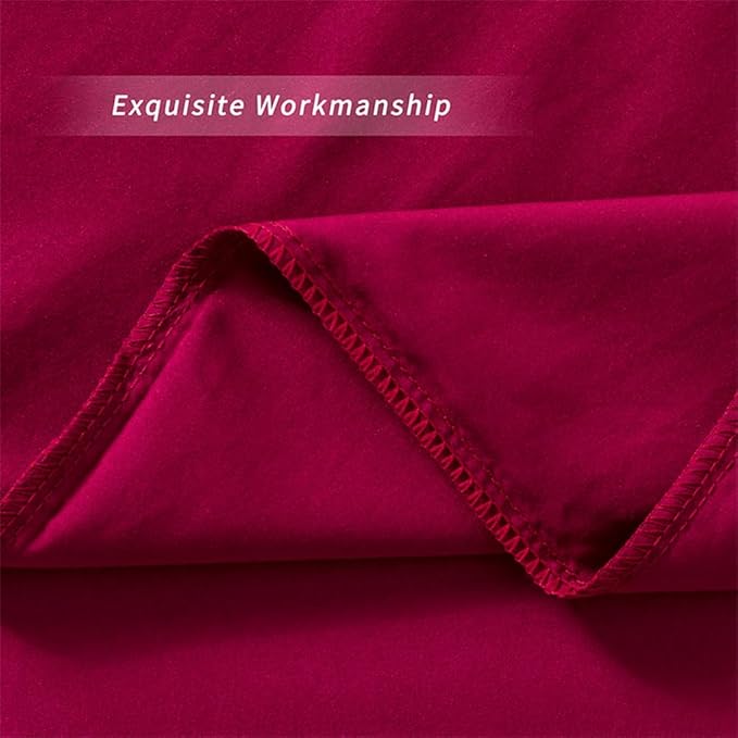 2 Pack Microfiber Zipper Pillowcases, Soft Comfortable Not Shrink Wine Red Pillow Case, Standard Pillow Cases Set of 2 (20x26 Inches)