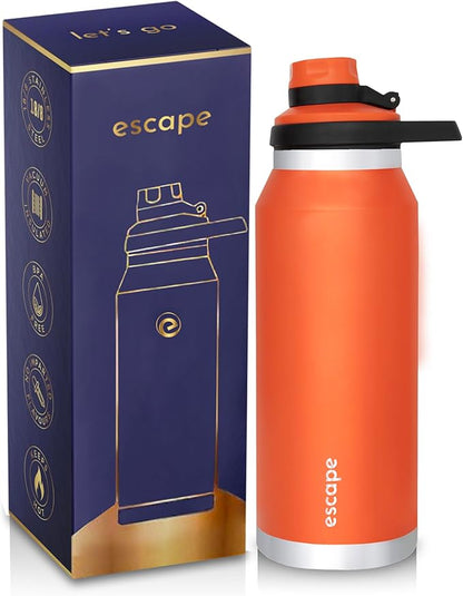 1 Liter Water Bottle Ideal for Gym Dishwasher Safe 34 oz Insulated Stainless Steel that Keeps Hot & Cold Wide Mouth CHERRY ESCAPE