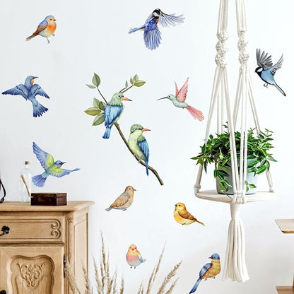 Colorful Bird Wall Decals - 30" x 90" Vinyl Wall Art for Home, Bedroom, Nursery Decor