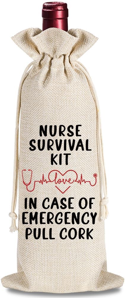 YAANUNULU Nurse Wine Bag Gifts for Women, Gifts for Nurses, Nurses Retirement Appreciation Birthday Graduation Gifts, Nurse Practitioner Gifts, Nursing Survival Kit-Nurse Gifts