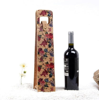 1 Bottle Wine Gift Bag, Reusable Cork Wine Tote Carrier, Champagne Beer Gift Bags for Picnic Beach Party Travel -Good Gifts for Wine Lover