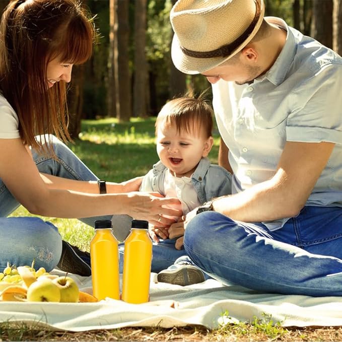 16oz Empty Plastic Bottles with Caps, 35 pcs 500 ml Reusable Bulk Sell of Juice Bottles,Take Out Beverage Containers for Juice, Milk and Other Beverages.