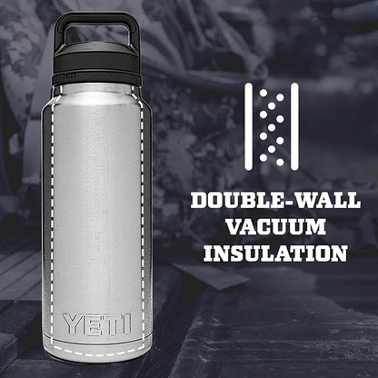 YETI Rambler 46 oz Bottle, Vacuum Insulated, Stainless Steel with Chug Cap, White