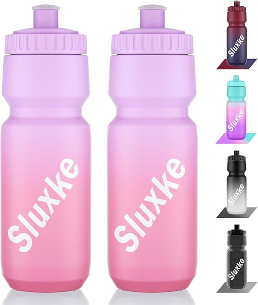 2 Pack Squeeze Water Bottles, 24oz Cycling Water Bottle, 720ml Bike Water Bottles BPA Free for cycling, Running, Hiking etc