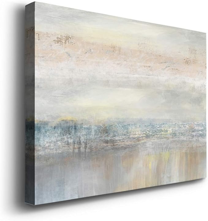 Renditions Gallery Canvas Wall Art Home Paintings & Prints Serene Overcast Pond Modern Abstract Glam Watercolor Wall Hanging Artwork Decor for Bedroom Office Kitchen - 8"x12" LT33