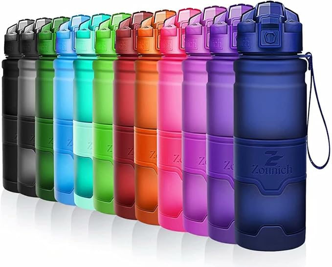 ZOUNICH Premium Sports Water Bottle 32 oz/1 Liter, 24 oz, 16 oz, 14 oz, BPA Free Tritan for Bike, Running, Gym, Fitness, Cycling