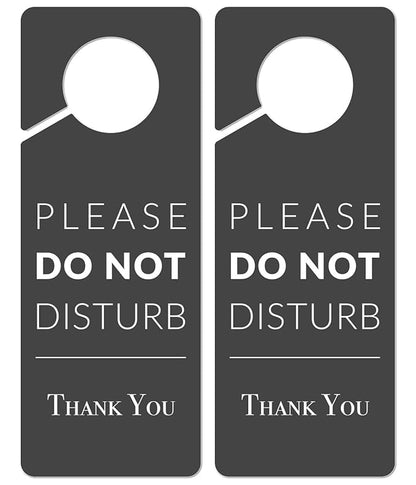 Do Not Disturb Door Hanger Sign, 2 Pack (Printed on Both Sides), 9.3″x3.5″PVC Plastic, Please Do Not Disturb Sign for Home, Office, Hotel, Bathroom, Bedroom, Pumping, Breastfeeding, Therapists, Clinic