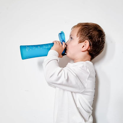 15oz Kids Sports Water Bottles for School with Spout Lid (Blue)