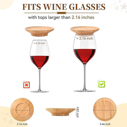 10 Pcs Wine Glass Charcuterie Topper, Wine Glass Topper Coasters Plate, Wine Glass Charcuterie Board Topper for Family Gatherings, Restaurants, Bars