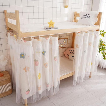 Students Dorm Bunk Bed Curtain Home Privacy Bed Shading Curtain Net Bed Cloth Dustproof Blackout Bed Canopy Bedding Curtain Students Dormitory Tent Lightproof Cloth Bedding Canopy Spread Curtain