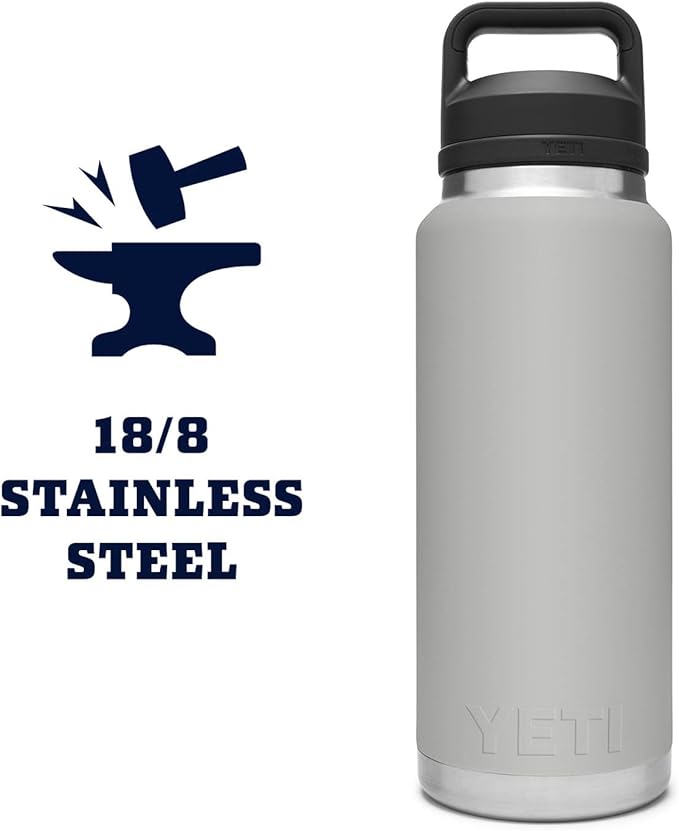 YETI Rambler 36 oz Bottle Retired Color, Vacuum Insulated, Stainless Steel with Chug Cap, Granite Gray