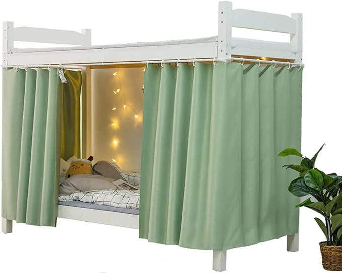 Dorm Home Solid Thicken Bunk Blackout Bed Curtains Cloth Bed Canopy Students Single Sleeper，2panel