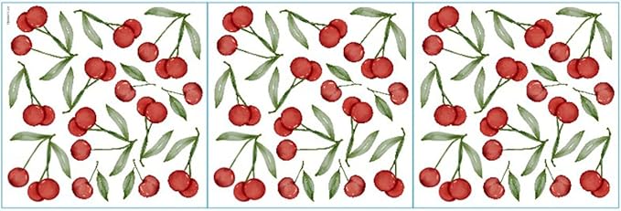 Bamsod Fruit Wall Decals Removable Boho Wall Stickers Peel Stick Cherry Wall Decals Fresh Fruit Wall Stickers for Baby Nursery Kids Bedroom Living Room Home Kitchen (Cherry)