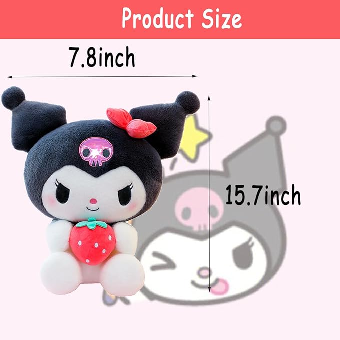 15.7" Cute Anime Plush Doll, Lovely Plush Stuffed Animal, Anime Cute Soft Plush Figure Toy, Pillow Plush Gift Filler Birthday Gift for Kids (SKuro)