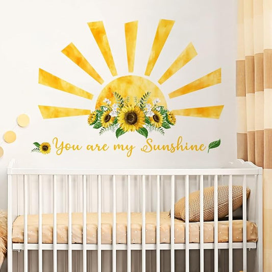 Sunflower Wall Decals - Stylish Sun and Flower Stickers for Home Decor (Set of 2)