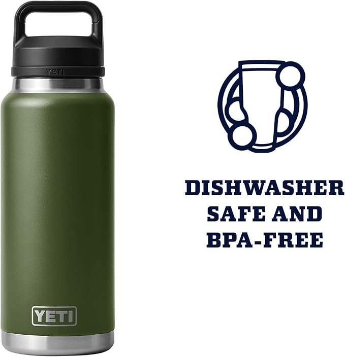 YETI Rambler 36 oz Bottle Retired Color, Vacuum Insulated, Stainless Steel with Chug Cap, Highlands Olive