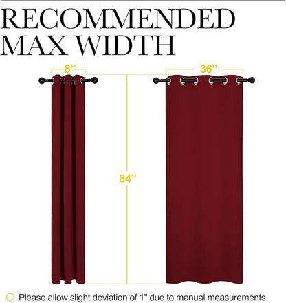 NICETOWN Home Decorations Thermal Insulated Solid Grommet Top Blackout Living Room Curtains/Drapes for Christmas & Thanksgiving Gift (1 Pair, 42 x 84 inches, Burgundy Red)