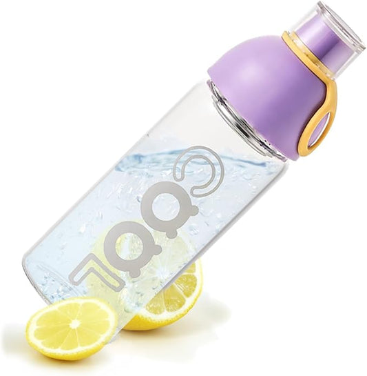 17oz Glass Water Bottle with Tea Strainer and Carrying Strap, Daily Hydration Bottle for School, Travel and Gym, for Women and Youth (Lavender)