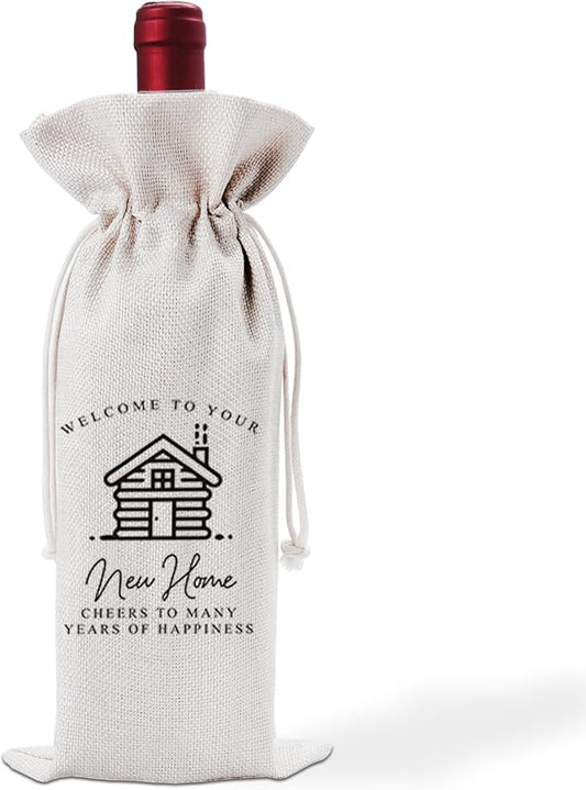 UHADRE New Home Congrats Wine Bag,Housewarming Gift Wine Bag for Friends, Realtor Gift to Clients, New Home Gift, New Home Congratulations Ideas JD36