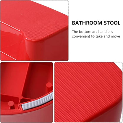 Toyvian Two Step Step Stools Safety Steps Toilet Potty Training Stool Non- Slip Foot Stool Bedside Step Stool for Kitchen Bathroom Bedroom Red