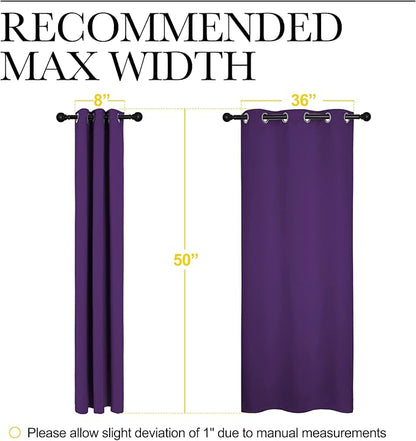 NICETOWN Purple Kitchen Blackout Curtains, Home Decoration Thermal Insulated Solid Ring Top Blackout Curtains/Drapes for Bedroom(Set of 2, 42 x 50 Inch, Royal Purple)