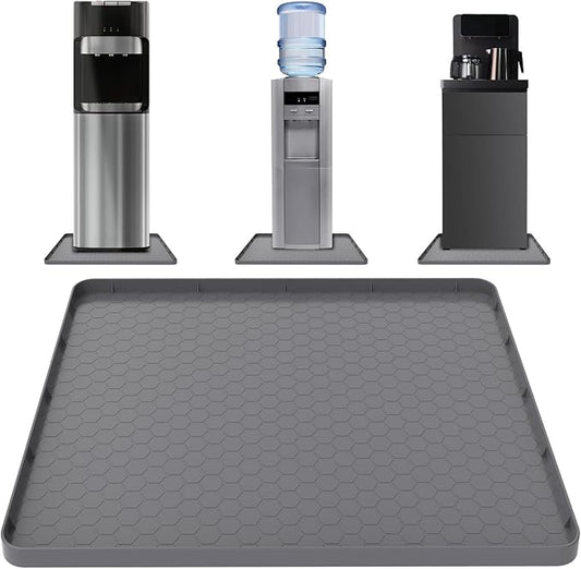 Water Cooler Mat - (22" x 19") Non-Slip Water Cooler Dispenser Mat with Raised Edges for Floor Protection, Under Water Cooler Dispenser Mat, Great for Bedrooms,Kitchens, Offices, Bars