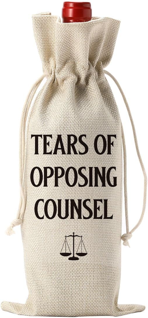 YUANHAO Lawyer Wine Bag Lawyer Gifts for Women Men Lawyer Graduation Gifts Law College Gifts Lawyer Appreciation Gifts Thank You Gifts Tears of Opposing Counsel Wine Bag