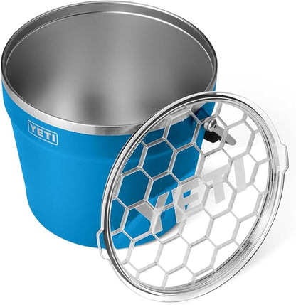 YETI Rambler Beverage Bucket, Double-Wall Vacuum Insulated Ice Bucket with Lid, Big Wave Blue