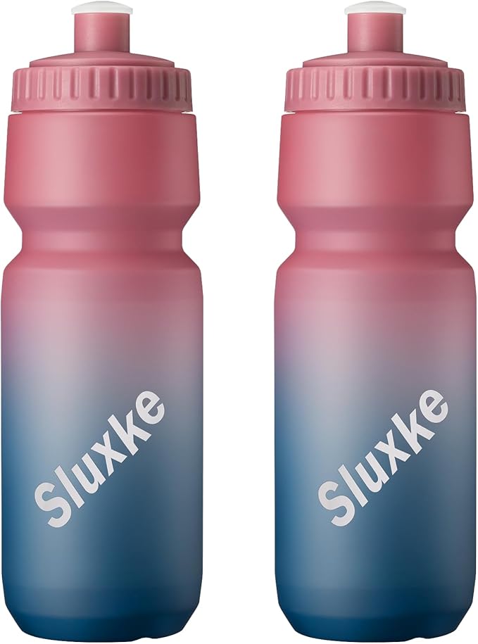 2 Pack Squeeze Water Bottles, 24oz Cycling Water Bottle, 720ml Bike Water Bottles BPA Free for cycling, Running, Hiking etc