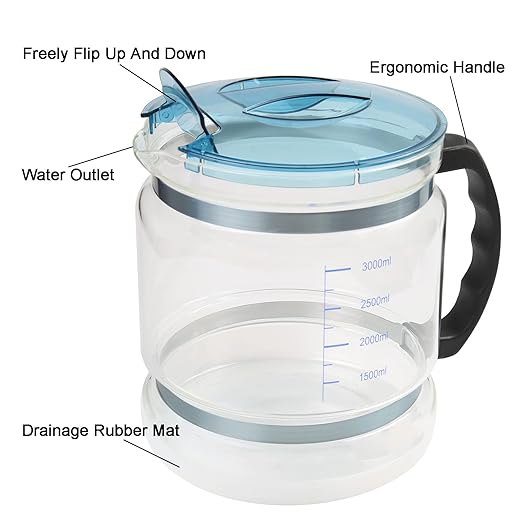 1 Gallon/ 4l Water Glass Carafe for Distiller,Replacement Distilled Water Jug Compatible with Counter Top Water Distiller Filter