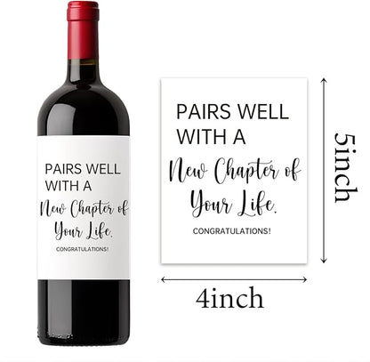 (8 Pcs) Going Moving Leaving Away Farewell New Beginnings Retirement Engagement Party Decorations Gifts for Women Men Coworker Friends, Pairs Well with New Chapter of Your Life Wine Labels