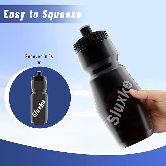 2 Pack Squeeze Water Bottles, 24oz Cycling Water Bottle, 720ml Bike Water Bottles BPA Free for cycling, Running, Hiking etc