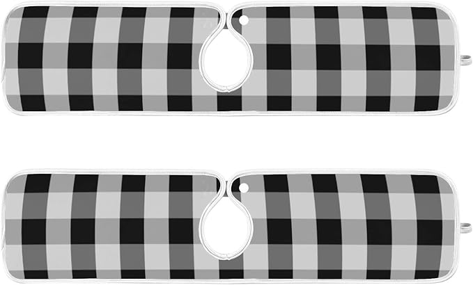 White and Black Buffalo Plaid Faucet Water Catcher Mat 2 Pack Classic Buffalo Check Drying Mat Absorbent Bathroom Faucet Handle Drip Catcher Tray Bar RV Kitchen Sink Splash Guard 23x5 Inches