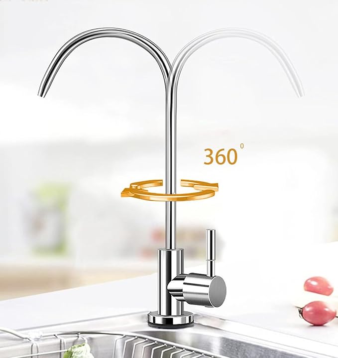 Water Filter Faucet Reverse Osmosis Faucet Fits Most RO Units or Water Filtration System in Non-Air Gap, Lead-Free Stainless Steel Drinking Water Faucet for Bar Kitchen Sink