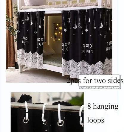 PENINSULA LOVE Bottom Bunk Bed Curtains Breathable Bed Blackout Canopy Single Bed Privacy Curtain Dorm Home Dust-Proof Shading Drapes Underbed Loft Bed Tent Curtains with Rope and Loop