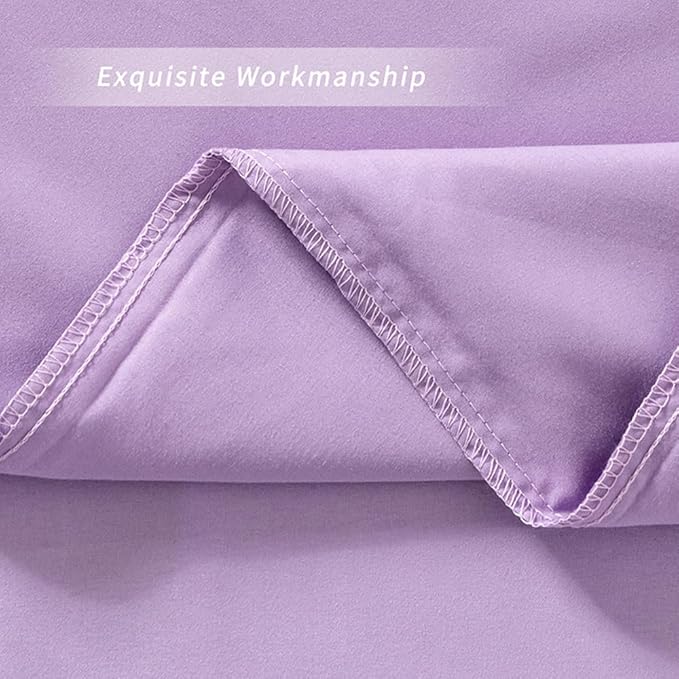 2 Pack Microfiber Zipper Pillowcases, Soft Comfortable Not Shrink Purple Pillow Case, Standard Pillow Cases Set of 2 (20x26 Inches)